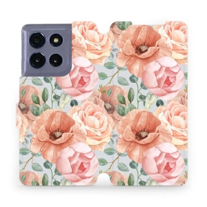 Flipové pouzdro Mobiwear - Motorola Moto G86 5G - MP02S Pastelové květy