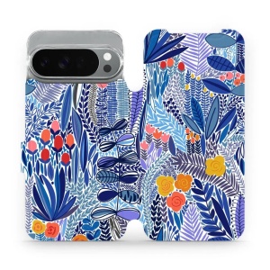 Flipové pouzdro Mobiwear - Google Pixel 10 Pro XL - MP03P Modrá květena
