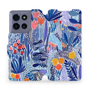 Flipové pouzdro Mobiwear - Motorola Moto G86 5G - MP03P Modrá květena