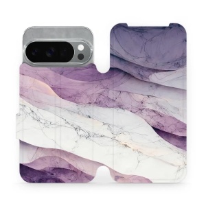 Flipové pouzdro Mobiwear - Google Pixel 10 Pro - VP31S Bílý a fialový mramor