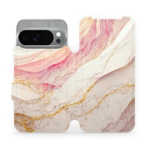 Flipové pouzdro Mobiwear - Google Pixel 10 Pro - VP32S Růžový a zlatavý mramor