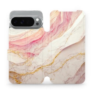 Flipové pouzdro Mobiwear - Google Pixel 10 Pro XL - VP32S Růžový a zlatavý mramor