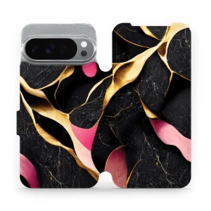 Flipové pouzdro Mobiwear - Google Pixel 10 Pro XL - VP35S Černý a zlatavý mramor