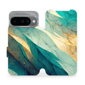 Flipové pouzdro Mobiwear - Google Pixel 10 - VP37S Zlatavý a zelenkavý mramor