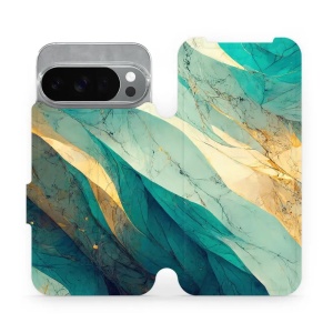 Flipové pouzdro Mobiwear - Google Pixel 10 Pro - VP37S Zlatavý a zelenkavý mramor
