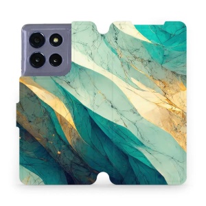 Flipové pouzdro Mobiwear - Motorola Moto G86 5G - VP37S Zlatavý a zelenkavý mramor