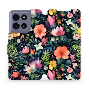 Flipové pouzdro Mobiwear - Motorola Moto G86 5G - VP48S Pestré kvítky