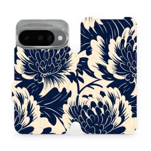 Flipové pouzdro Mobiwear - Google Pixel 10 - VA40S Modré a béžové květy