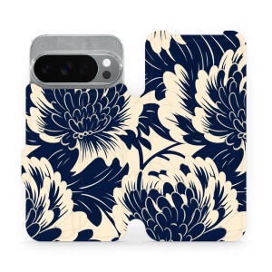 Flipové pouzdro Mobiwear - Google Pixel 10 Pro - VA40S Modré a béžové květy