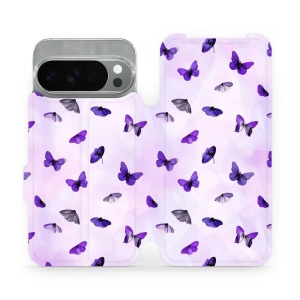 Flipové pouzdro Mobiwear - Google Pixel 10 Pro - VP76S Fialoví motýlci