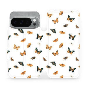 Flipové pouzdro Mobiwear - Google Pixel 10 Pro - VP77S Oranžoví motýlci