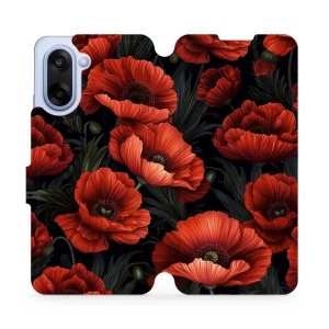 Flipové pouzdro Mobiwear - OnePlus Nord CE5 - VP45S Temné červené květy