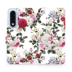 Flipové pouzdro Mobiwear - OnePlus Nord 5 - MD01S Růže na bílé
