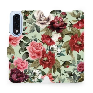 Flipové pouzdro Mobiwear - OnePlus Nord 5 - MD06P Růže a květy na světle zelené