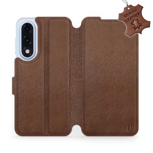 Kožené flip pouzdro Mobiwear - OnePlus Nord 5 - Hnědé