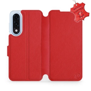 Kožené flip pouzdro Mobiwear - OnePlus Nord 5 - Červené