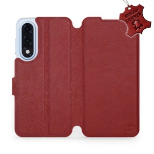 Kožené flip pouzdro Mobiwear - OnePlus Nord 5 - Tmavě červené