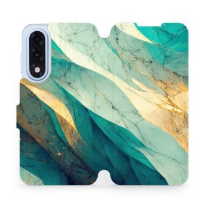 Flipové pouzdro Mobiwear - OnePlus Nord 5 - VP37S Zlatavý a zelenkavý mramor
