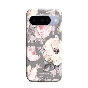 Odolný obal Mobiwear Elite Pro - Google Pixel 10 - EX06E Květy na šedém pozadí