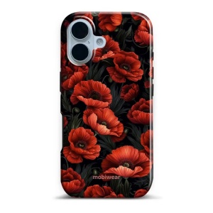 Odolný obal Mobiwear Elite Pro - Apple iPhone 17 - EP45E Temné červené květy