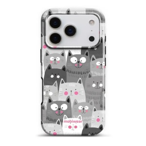 Odolný obal Mobiwear Elite Pro - Apple iPhone 17 Pro - E099E Kočičky