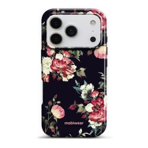 Odolný obal Mobiwear Elite Pro - Apple iPhone 17 Pro - ED11E Růže na černé