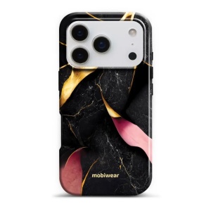 Odolný obal Mobiwear Elite Pro - Apple iPhone 17 Pro - EP35E Černý a zlatavý mramor