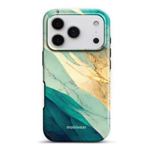 Odolný obal Mobiwear Elite Pro - Apple iPhone 17 Pro - EP37E Zlatavý a zelenkavý mramor