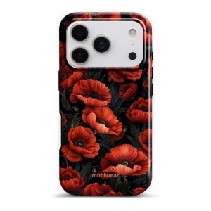 Odolný obal Mobiwear Elite Pro - Apple iPhone 17 Pro - EP45E Temné červené květy