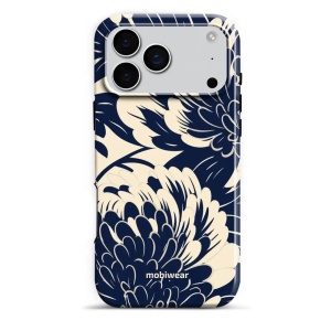 Odolný obal Mobiwear Elite Pro - Apple iPhone 17 Pro Max - EA40E Modré a béžové květy