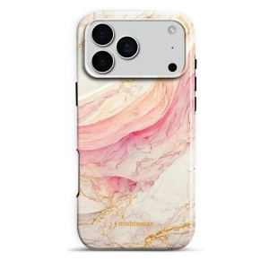 Odolný obal Mobiwear Elite Pro - Apple iPhone 17 Pro Max - EP32E Růžový a zlatavý mramor