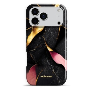 Odolný obal Mobiwear Elite Pro - Apple iPhone 17 Pro Max - EP35E Černý a zlatavý mramor