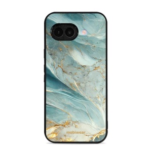 Lesklý kryt Mobiwear Glossy - Google Pixel 9A - G022G Zelenkavý a zlatavý mramor