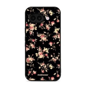 Lesklý kryt Mobiwear Glossy - Google Pixel 9A - G039G - Květy na černé