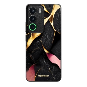 Lesklý kryt Mobiwear Glossy - Realme C71 - G021G Černý a zlatavý mramor