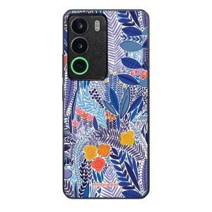 Lesklý kryt Mobiwear Glossy - Realme C71 - G037G - Modrá květena