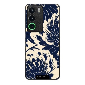 Lesklý kryt Mobiwear Glossy - Realme C71 - GA40G Modré a béžové květy