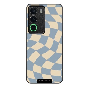 Lesklý kryt Mobiwear Glossy - Realme C71 - GA59G Modrá a béžová šachovnice