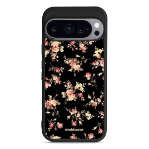 Lesklý kryt Mobiwear Glossy - Google Pixel 9 - G039G - Květy na černé