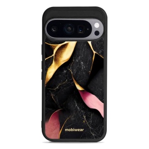Lesklý kryt Mobiwear Glossy - Google Pixel 9 Pro - G021G Černý a zlatavý mramor