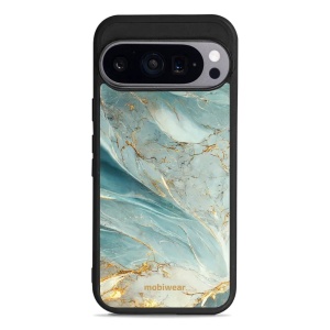Lesklý kryt Mobiwear Glossy - Google Pixel 9 Pro - G022G Zelenkavý a zlatavý mramor