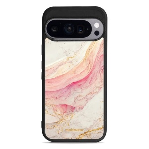 Lesklý kryt Mobiwear Glossy - Google Pixel 9 Pro - G027G - Růžový a zlatavý mramor