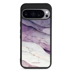 Lesklý kryt Mobiwear Glossy - Google Pixel 9 Pro - G028G - Bílý a fialový mramor