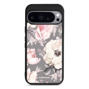 Lesklý kryt Mobiwear Glossy - Google Pixel 9 Pro - G034G - Květy na šedém pozadí