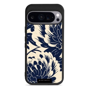Lesklý kryt Mobiwear Glossy - Google Pixel 9 Pro - GA40G Modré a béžové květy