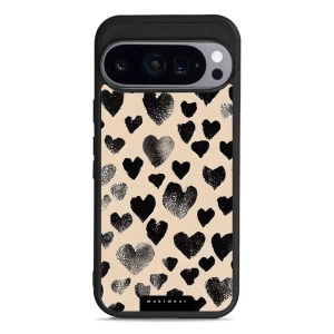 Lesklý kryt Mobiwear Glossy - Google Pixel 9 Pro - GA51G Černá srdíčka