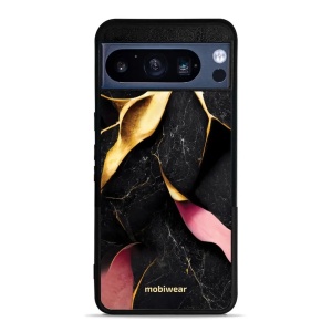 Lesklý kryt Mobiwear Glossy - Google Pixel 8 Pro - G021G Černý a zlatavý mramor