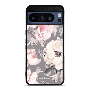 Lesklý kryt Mobiwear Glossy - Google Pixel 8 Pro - G034G - Květy na šedém pozadí
