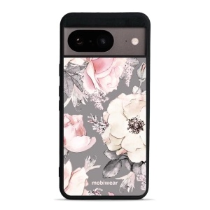 Lesklý kryt Mobiwear Glossy - Google Pixel 8 - G034G - Květy na šedém pozadí