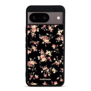 Lesklý kryt Mobiwear Glossy - Google Pixel 8 - G039G - Květy na černé